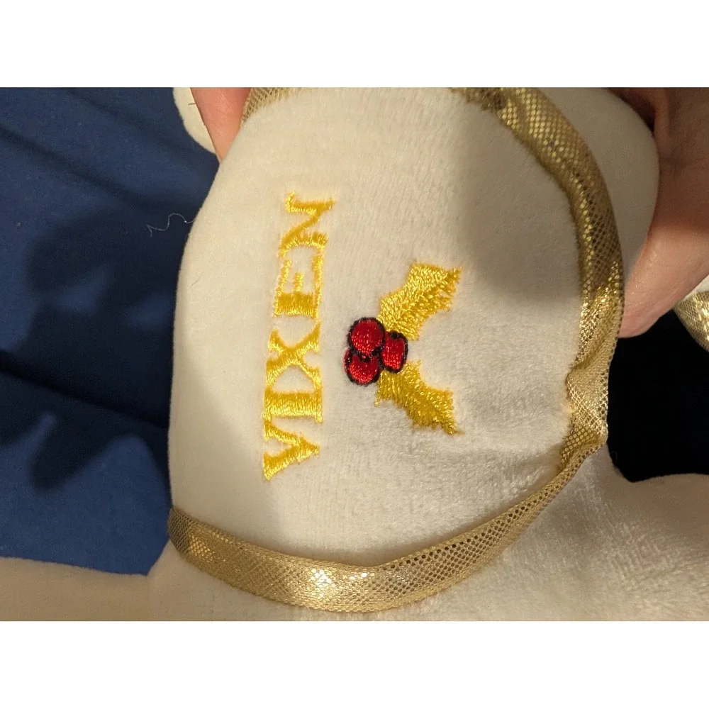 Kellytoy Vixen Reindeer‎ Plush Christmas Stuffed Animal Gold Cream Holiday Decor